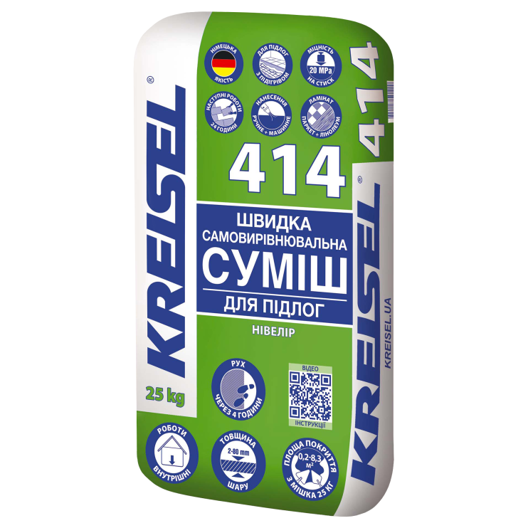 Самовыравнивающаяся быстротвердеющая смесь для пола Kreisel 414 2-80 мм (25 кг) Киев в Киеве - Новаторстрой - фото 1
