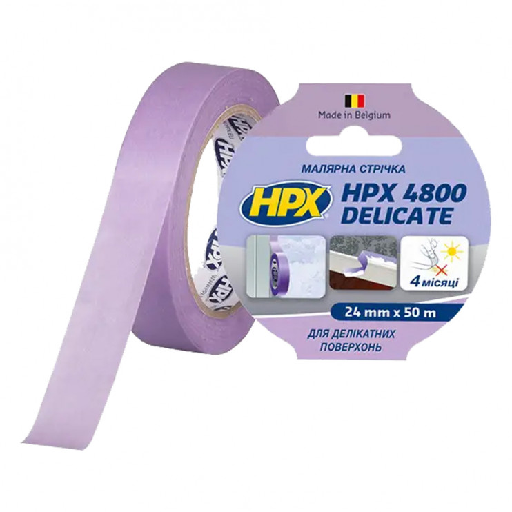 Стрічка малярська HPX 4800 60С 24 мм x 50 м пурпурна - Новаторбуд - фото 1