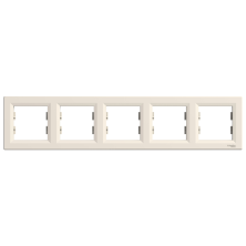 Рамка пятиместная горизонтальная Schneider Electric Asfora, кремовая