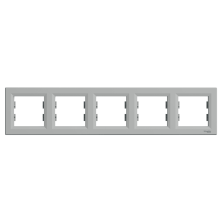 Рамка п'ятимісна горизонтальна Schneider Electric Asfora, алюміній