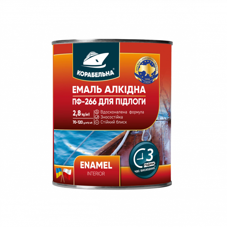 Емаль алкідна "Корабельна" ПФ-266 червоно-коричнева (2,8 кг) Київ у Києві - Новаторбуд - фото 1