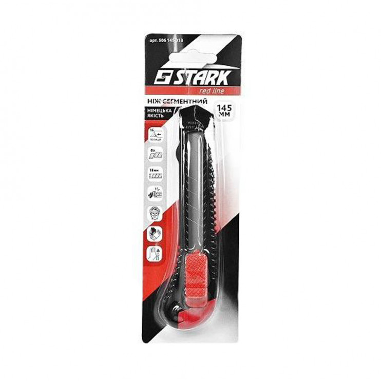 Ніж сегментний Stark з висувним лезом 18x145 мм - Новаторбуд - фото 3
