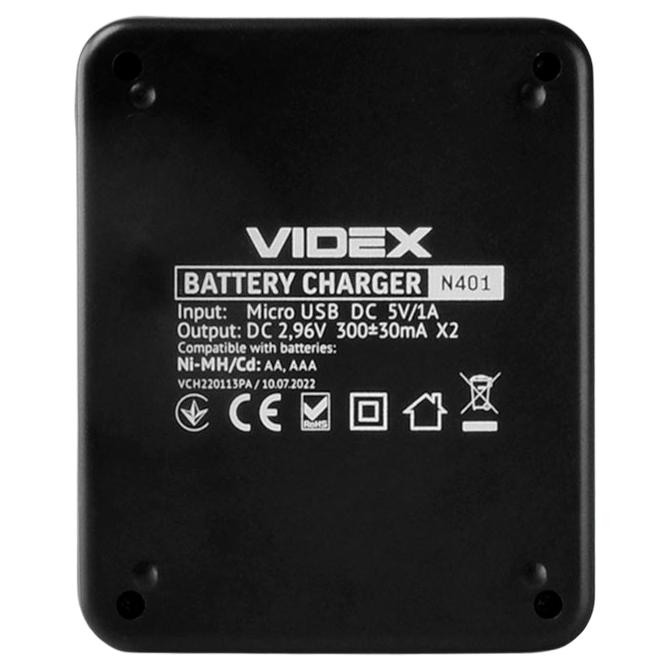 Зарядний пристрій VIDEX VCH-N401 (Ni-MH/Cd: АА, ААА) - Новаторбуд - фото 6