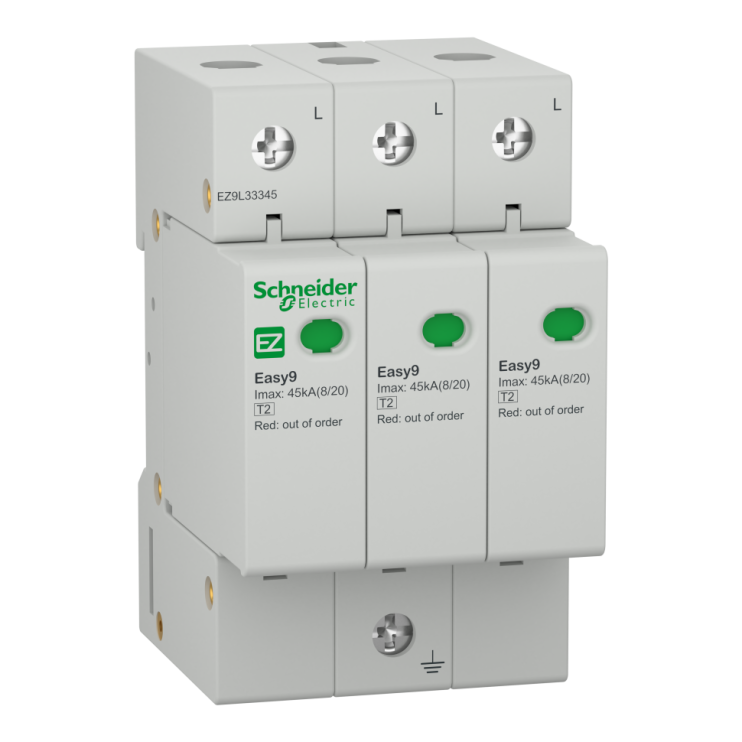 Обмежувач імпульсних перенапруг Schneider Electric EZ9 3Р, 45кА, 20кА - Новаторбуд - фото 1