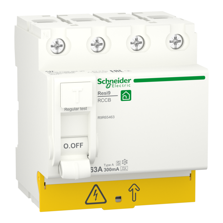 Дифференциальный выключатель нагрузки Schneider Electric Resi9 63А, 300мA, 4P, тип А - Новаторстрой - фото 1