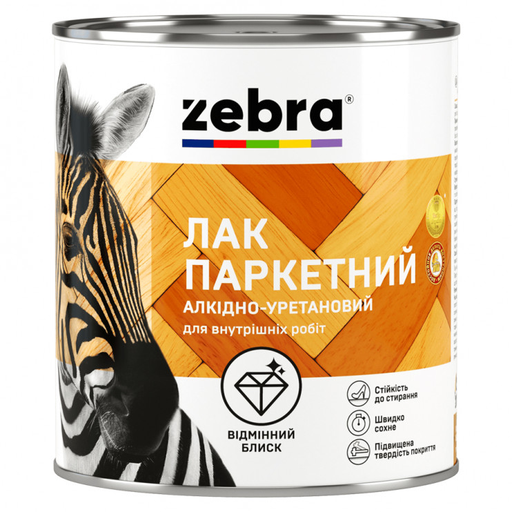 Лак паркетный алкидный Zebra глянцевый (2,1 л) - Новаторстрой - фото 1