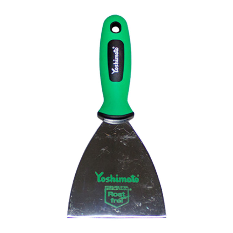 Шпатель малярський Yoshimoto нержавіючий з ручкою 2К 100 мм - Новаторбуд - фото 1