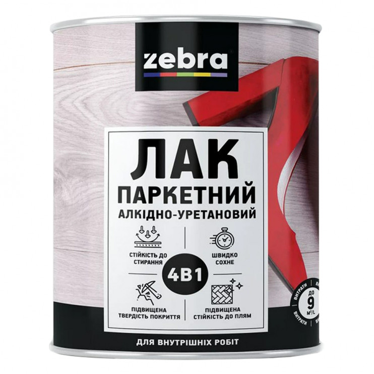 Лак паркетный алкидный Zebra матовый (2,1 л) Киев в Киеве - Новаторстрой - фото 1