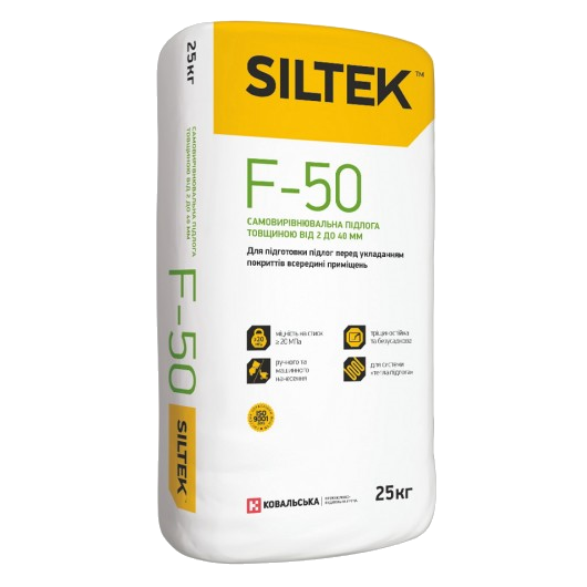 Самовирівнювальна суміш для підлоги Siltek F 50 2-40 мм (25 кг) Київ у Києві - Новаторбуд - фото 1