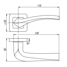 Ручка дверна VESTA QR GR/CP-23 графіт/хром