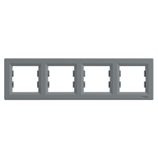Рамка чотиримісна горизонтальна Schneider Electric Asfora, сталь