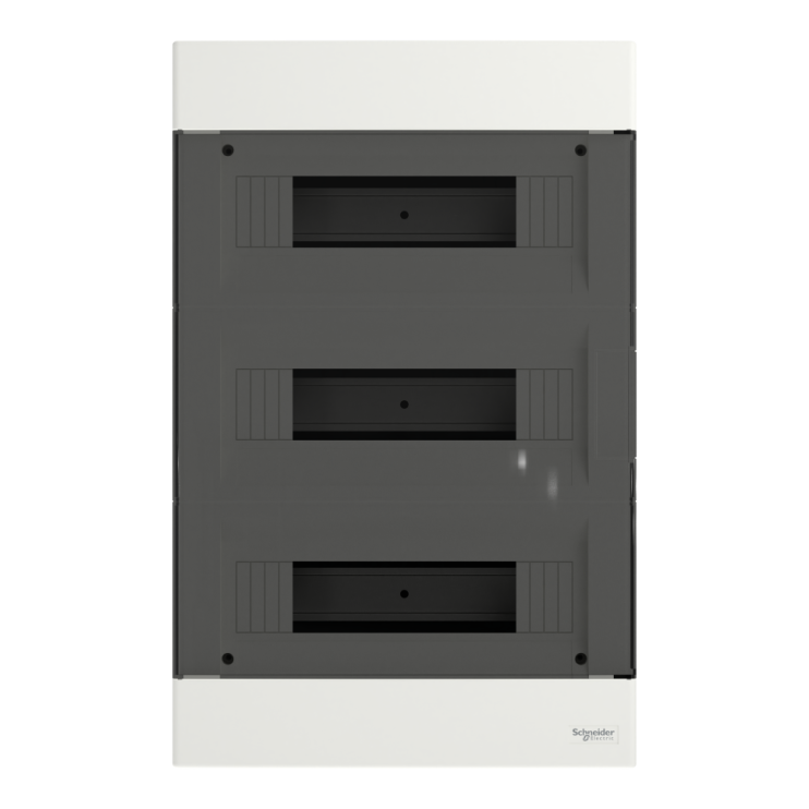 Щит монтажный Schneider Electric Easy9 EU, врезной, 3 ряда по 12 модулей, дымчатая дверь - Новаторстрой - фото 1