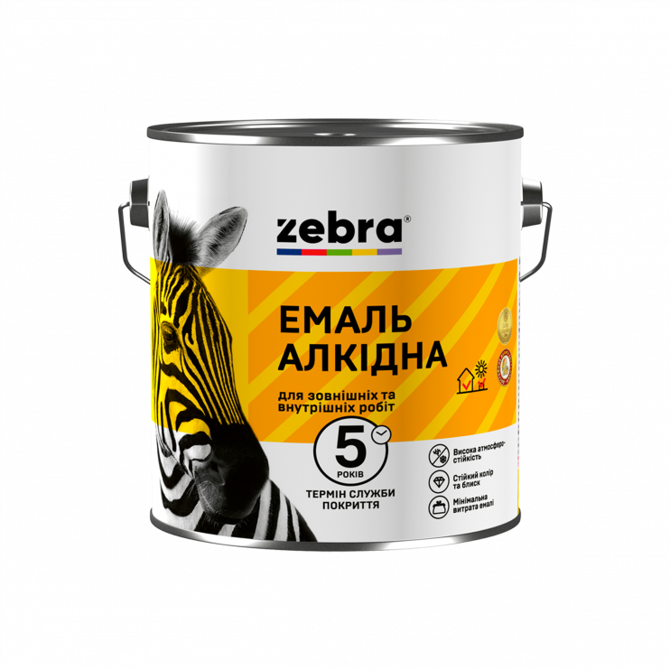 Емаль алкідна Zebra ПФ-116 світло-сіра №16 (0,9 кг) Київ у Києві - Новаторбуд - фото 1