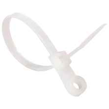 Кабельные стяжки Takel с кольцом белые 4,8x200 мм (100 шт)