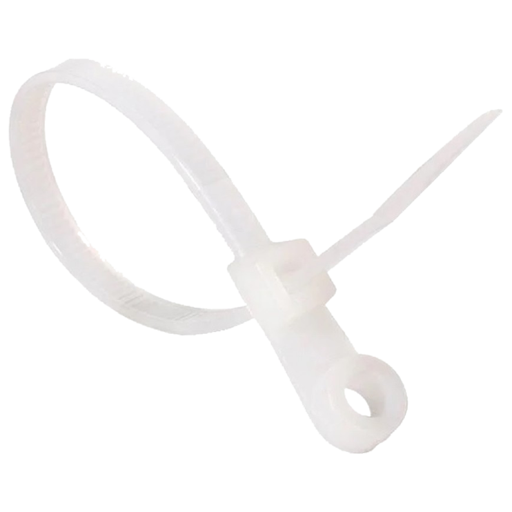 Кабельні стяжки Takel із кільцем білі 4,8x300 мм (100 шт) - Новаторбуд - фото 1