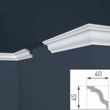 Плинтус потолочный Marbet Decor E5 LUX 40x45x2000 мм