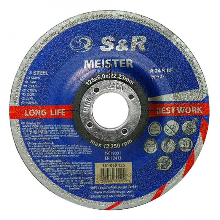 Коло зачистне по металу S&R Meister A24R BF 1250x63,0x22,2 мм Київ у Києві - Новаторбуд - фото 1