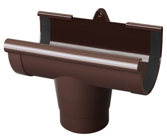 Воронка желоба Rainway 130 мм коричневая - Новаторстрой - фото 1