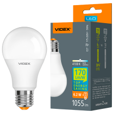 LED лампа VIDEX A60h 6.2W E27 4100K
