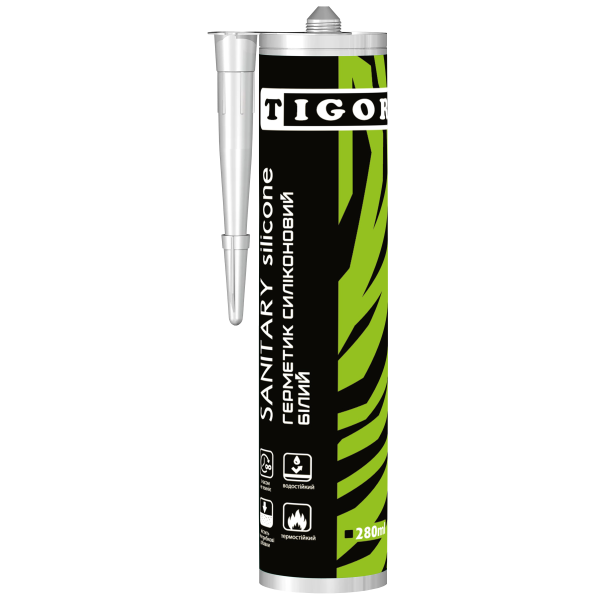 Герметик силіконовий санітарний TIGOR білий (280 мл) - Новаторбуд - фото 1