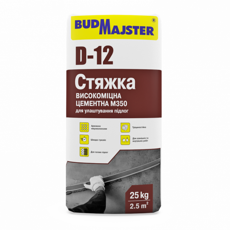 Стяжка для підлоги БудМайстер D-12 (25 кг) - Новаторбуд - фото 1