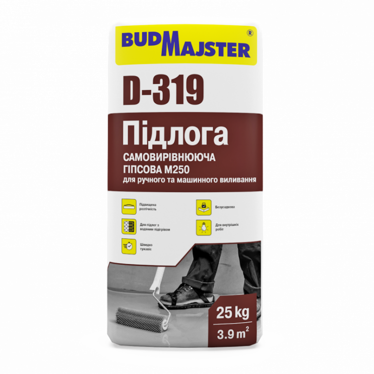 Самовирівнювальна суміш для підлоги БудМайстер D-319 (25 кг) - Новаторбуд - фото 1