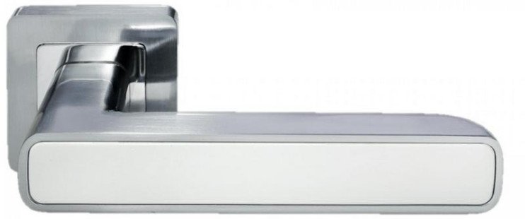 Ручка дверна MH-44 SC/W-S55 мат.хром/білий - Новаторбуд - фото 1