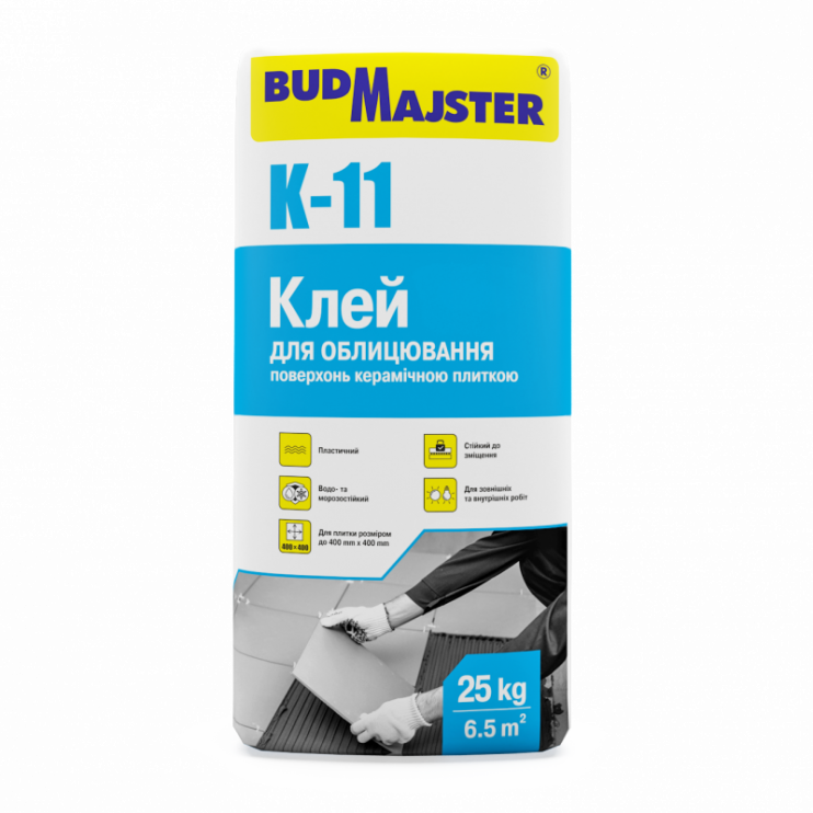 Клей для плитки БудМайстер К-11 (25 кг) Київ у Києві - Новаторбуд - фото 1