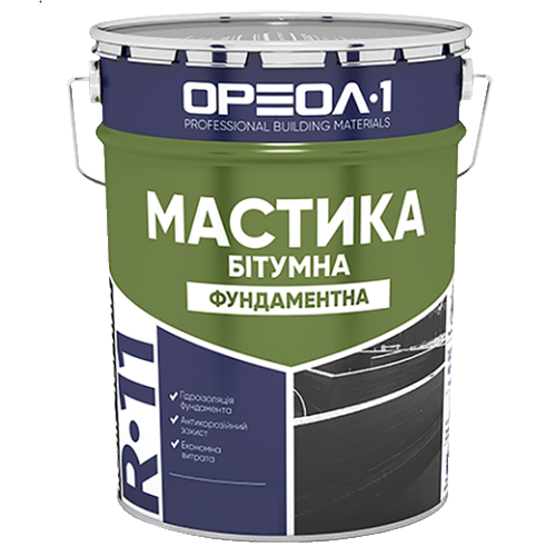 Мастика бітумна Ореол-1 R-11 Фундамент (12 кг) - Новаторбуд - фото 1