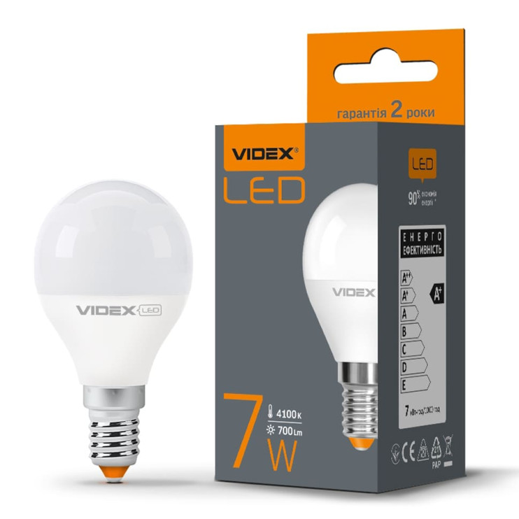 Лампа LED VIDEX G45e 7W E14 4100K - Новаторбуд - фото 1