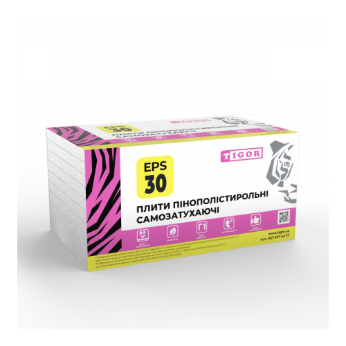 Пінопласт TIGOR EPS-30 1000x1000x30 (10+ кг/м3) Київ у Києві - Новаторбуд - фото 1