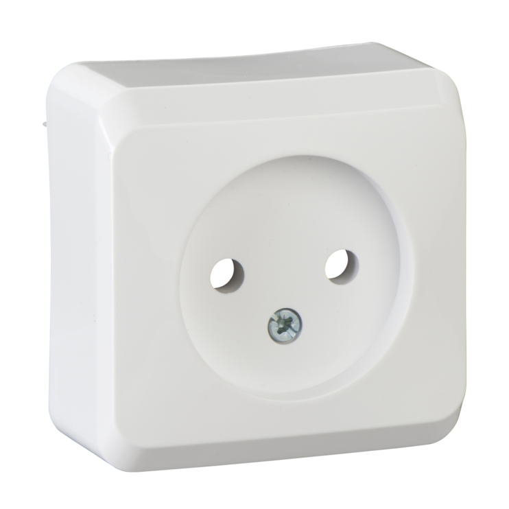 Розетка без заземления Schneider Electric Prima, белая - Новаторстрой - фото 1