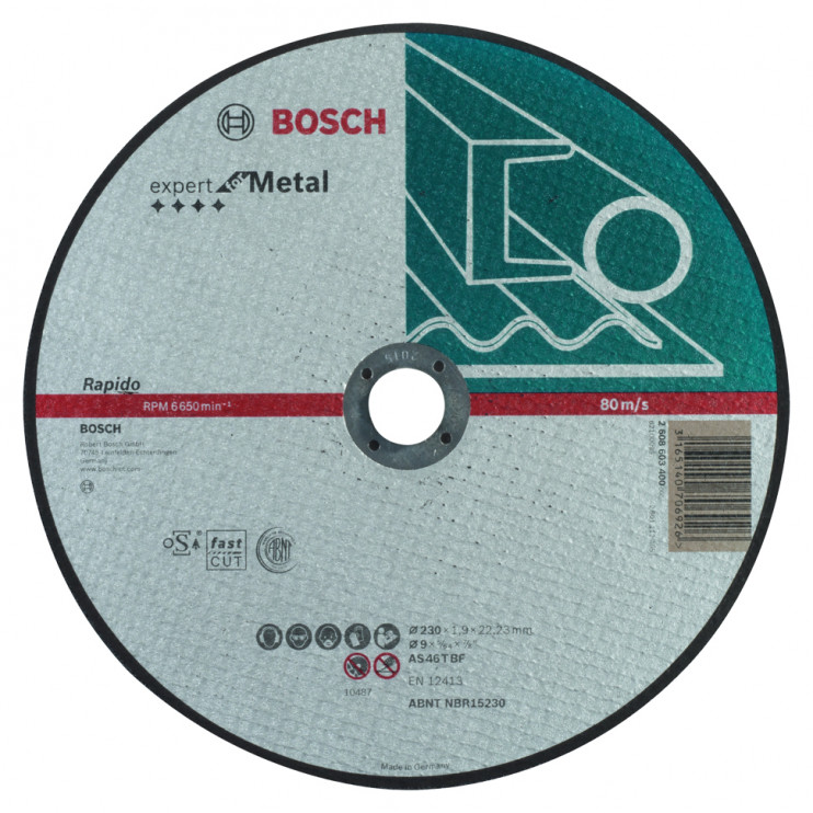 Коло відрізне по металу Bosch ExpertMetal пряме 230x22,23x1,9 мм (2608603400) Київ у Києві - Новаторбуд - фото 1