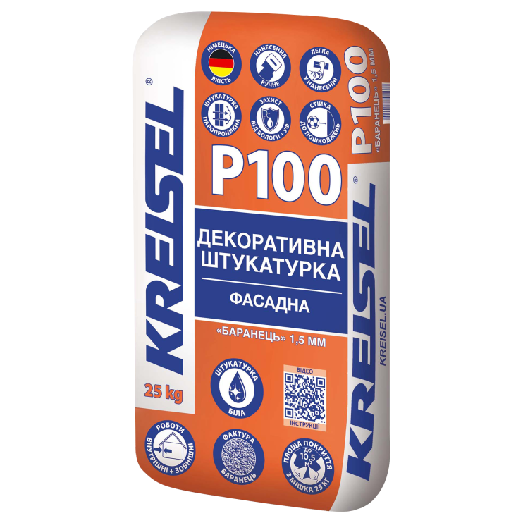 Штукатурка декоративна Kreisel Р100 "Баранчик" 1,5 мм (25 кг) - Новаторбуд - фото 1