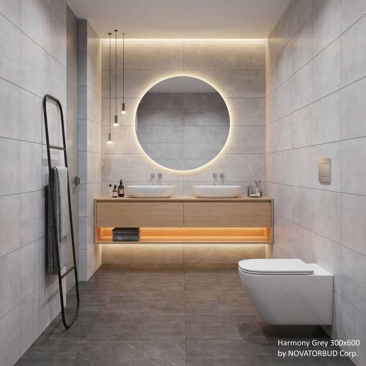 Harmony Grey 300x600 в санузле - Новаторбуд - фото 4