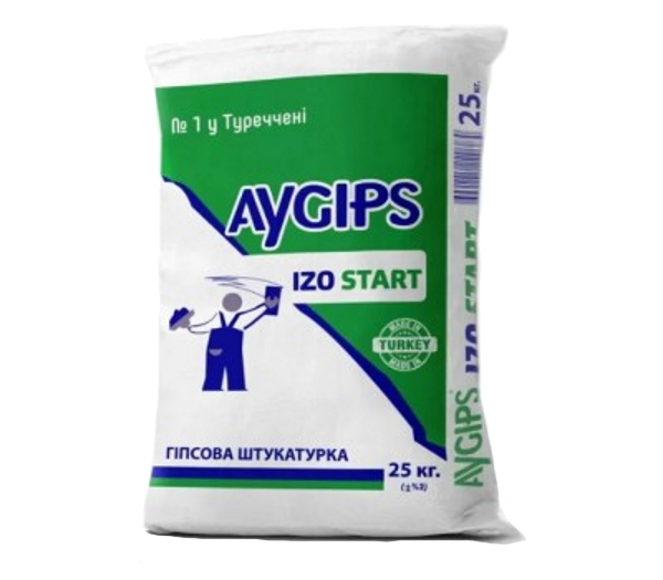 Штукатурка гіпсова стартова Aygips Izo Start (25 кг)  - Новаторбуд - фото 1