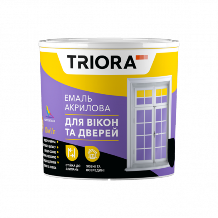 Эмаль акриловая для окон и дверей TRIORA белая (2,5 л) - Новаторстрой - фото 1