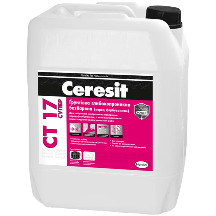 Грунтовка глибокопроникна Ceresit CT 17 Супер (10 л) Київ у Києві - Новаторбуд - фото 1