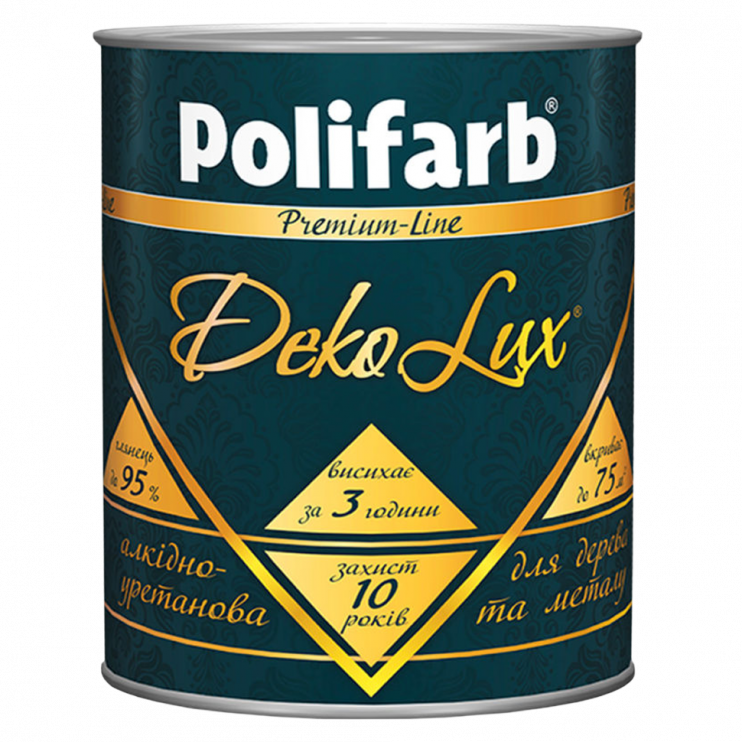 Емаль алкідно-уретанова DekoLux Polifarb чорна (0,7 кг) - Новаторбуд - фото 1
