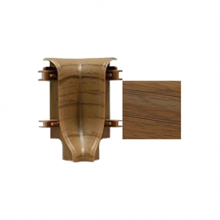 Кут внутрішній для плінтуса ПВХ ОМіС Comfort дуб бурштиновий (529) 54 мм Київ у Києві - Новаторбуд - фото 1