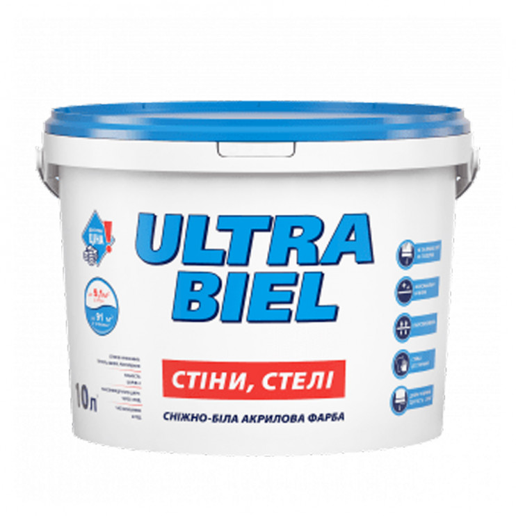 Краска акриловая матовая Sniezka Ultra Biel снежно-белая (14 кг) - Новаторстрой - фото 1