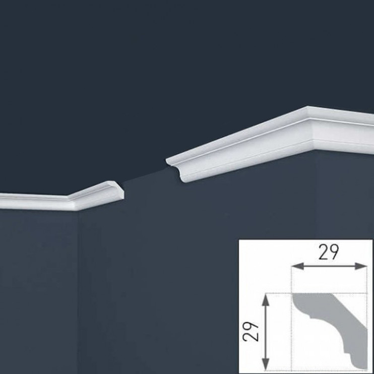 Плінтус стельовий Marbet Decor E24 LUX 29x29x2000 мм Київ у Києві - Новаторбуд - фото 2