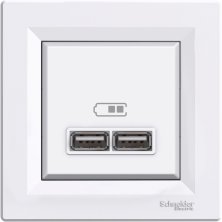 USB розетка Schneider Electric Asfora 2,1А (белая)