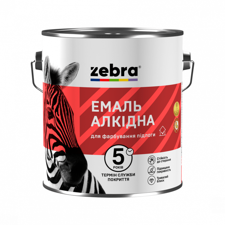 Емаль алкідна для підлоги Zebra ПФ-266 червоно-коричнева №87 (2,8 кг) - Новаторбуд - фото 1