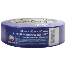 Лента малярная рисовая деликатная ESKARO розовая 30 мм на 50м