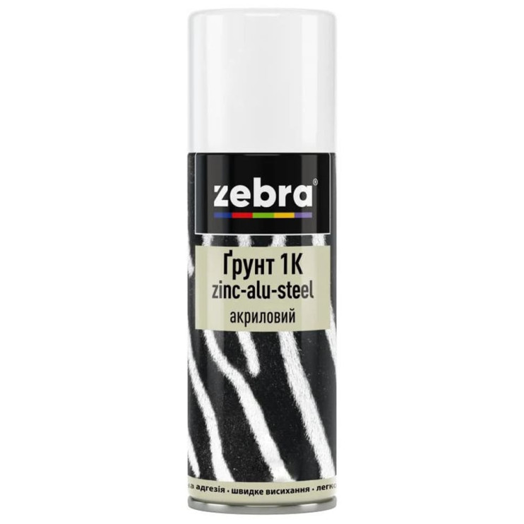Грунт акриловый  Zebra zinс-alu-steel 1К №16 светло-серый (400 мл) - Новаторстрой - фото 1