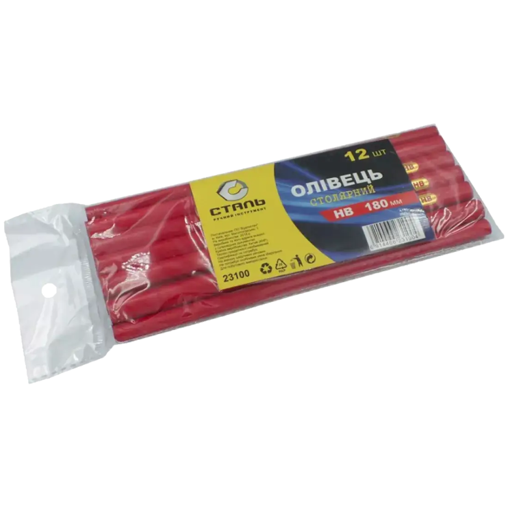 Олівець будівельний Сталь 180 мм (1 шт) - Новаторбуд - фото 1