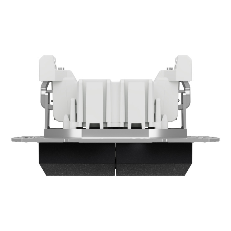 Выключатель двухклавишный самозажимной Schneider Electric Asfora, антрацит - Новаторстрой - фото 7