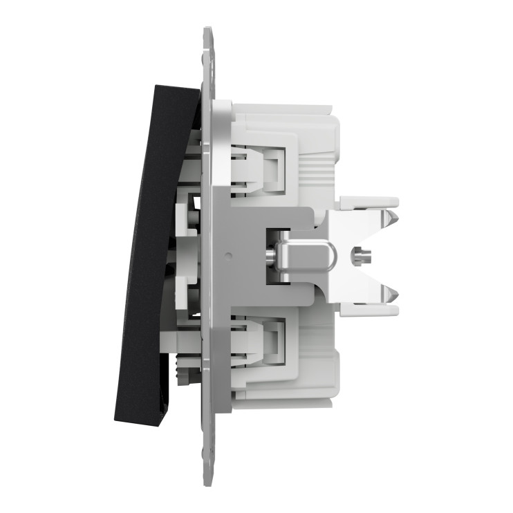 Выключатель двухклавишный самозажимной Schneider Electric Asfora, антрацит - Новаторстрой - фото 5