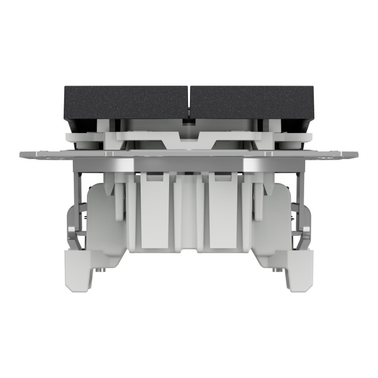 Выключатель двухклавишный самозажимной Schneider Electric Asfora, антрацит - Новаторстрой - фото 8